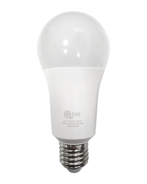 Qtec 19W LED žiarovka E27 2700K A65