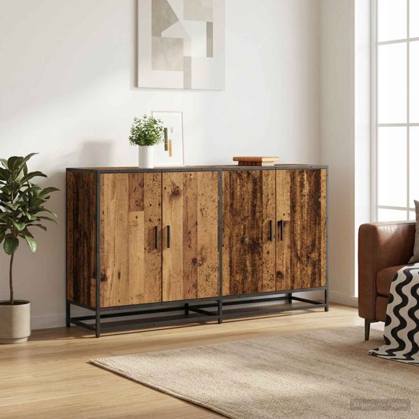 vidaXL Servírovacia skriňa Staré drevo 134 x 35 x 76 cm