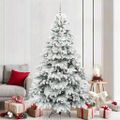 vidaXL Umelý vianočný stromček s 300 LED-i Biela 210 cm PE a PVC