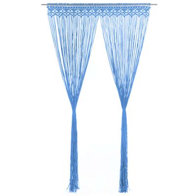 vidaXL Záclona macrame modrá 140x240 cm bavlna