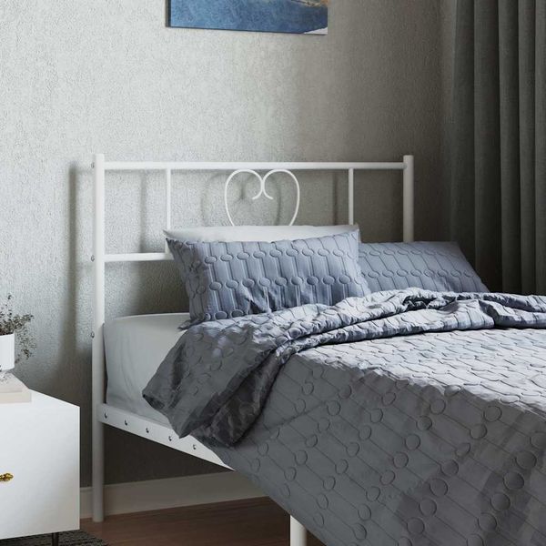 vidaXL Kovové náhradné čelo postele biele 107 cm