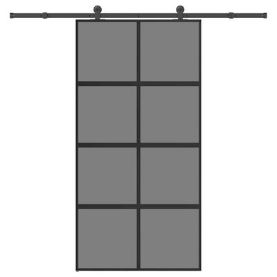 vidaXL Posuvné dvere so sadou kovania 102,5x205 cm tvrdené sklo a hliník