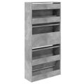 vidaXL Botník betónovo sivý 60x21x125,5 cm kompozitné drevo