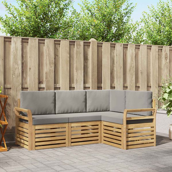 vidaXL Súpravy pohoviek 4 pcs Biela a svetlosivá 190 x 130,5 x 73 cm