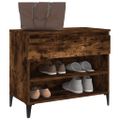 vidaXL Botník dymový dub 70x36x60 cm spracované drevo