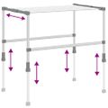 vidaXL Sušiak na bielizeň 83x(50-55)x(40-85) cm hliník