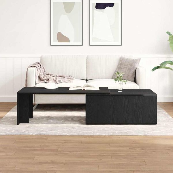 vidaXL Konferenčný stolík Čierny dub 150 x 50 x 35 cm Kompozitné drevo
