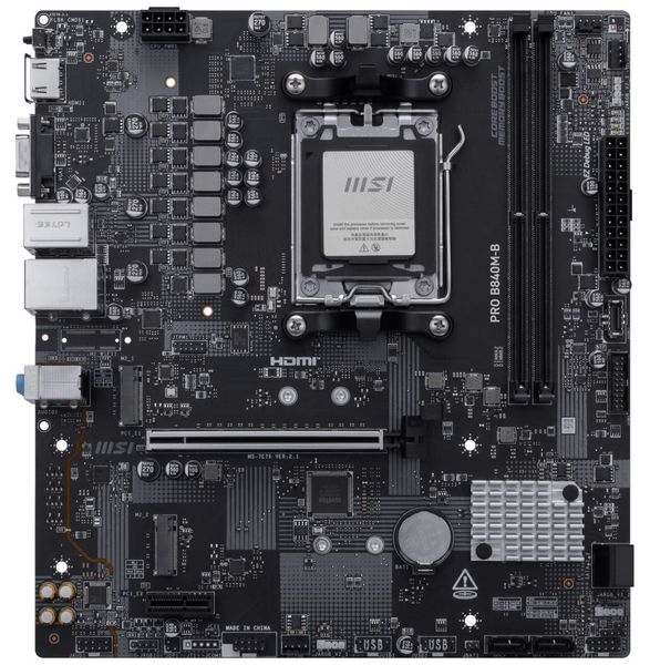 MSI PRO B840M-B / AMD B840 / AM5 / 2x DDR5 / M.2 / mATX