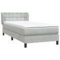 vidaXL Posteľný rám boxspring s matracom Svetlosivá 80x210 cm zamat