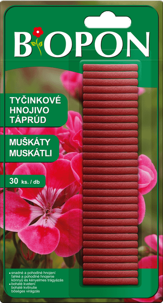 BOPON 1213 tyčinkové hnojivo na muškáty 30 ks