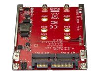 Dvojitý slot - pre 2,5-palcový disk - RAID - M.2 SSD - M.2 adaptér - M.2 SSD adaptér (S322M225R) - Radič úložiska (RAID) - M.2 - M.2 karta - RAID 0, 1, JBOD, BIG - SATA 6 Gb/s - červená