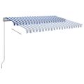 vidaXL Automatická markíza s LED a senzorom vetra 3x2,5 m modro-biela