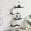 vidaXL Závesná polica 4 ks Olivová zelená 30 x 18 x 2,5 cm Oceľ