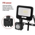 LED reflektor GLARO EMOS ZS2314B s pohybovým čidlom, 10 W, čierna, IP54, 1000 lm, neutrálna biela