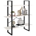 vidaXL Knižnica s 3 policami biela 100x30x105 cm masívna borovica
