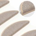 vidaXL Schodové rohože 15 ks 56x17x3 cm strieborné polkruhové