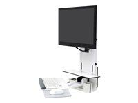 Montážna sada pre monitor / klávesnicu (vertikálna) - sedenie a státie - montáž na stenu - až 24" - biela