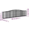 vidaXL Oblúkové gabionové koše 25ks 400x30x80/100cm pozinkované železo