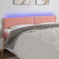 vidaXL Čelo postele s LED ružové 180x5x78/88 cm zamat