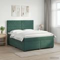vidaXL Posteľ boxspring s matracom Tmavozelená 140 x 190 cm Zamat