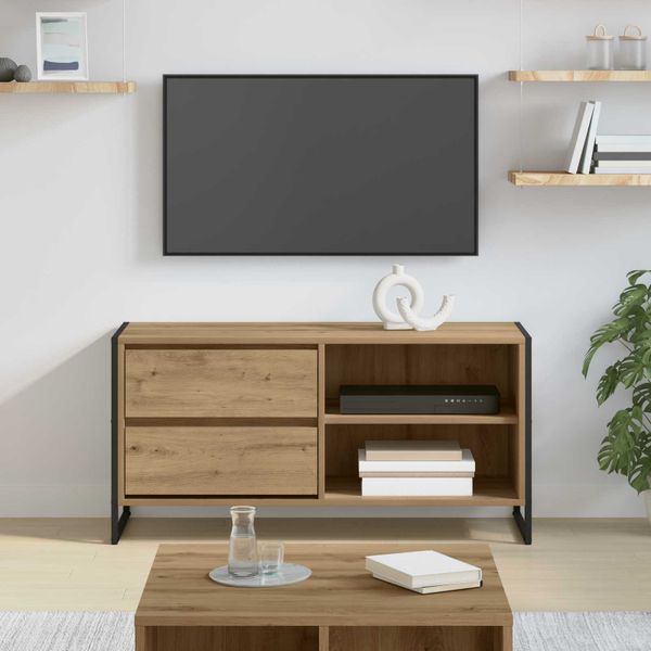 vidaXL TV skrinka Remeselnícky dub 100 x 36 x 49,5 cm Kompozitné drevo