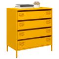 vidaXL Komoda horčicovožltá 68x39x73,5 cm oceľ valcovaná za studena