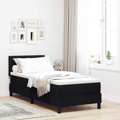 vidaXL Posteľ s pružinovým rámom Čierny 80 x 200 cm látka