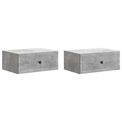 vidaXL Nočný stolík so zásuvkou 2 pcs Betónovo sivá 49 x 34,5 x 20 cm