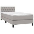 vidaXL Posteľný rám boxsping s matracom bledosivý 90x200 cm látka