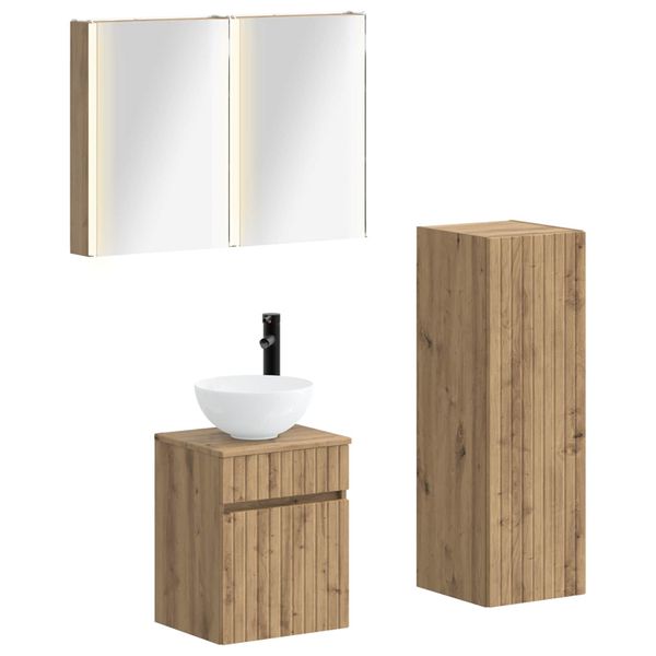 vidaXL Sada kúpeľňového nábytku 4 pcs Dub artisan