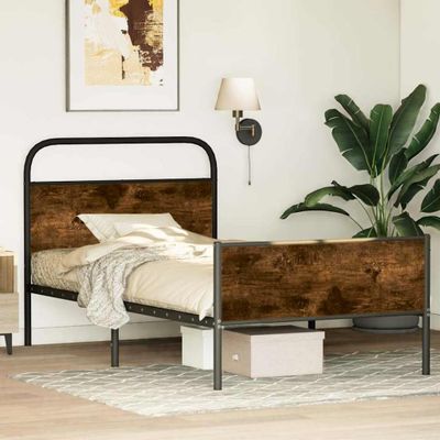vidaXL Posteľný rám bez matraca 107x203 cm dub sonoma kompozitné drevo
