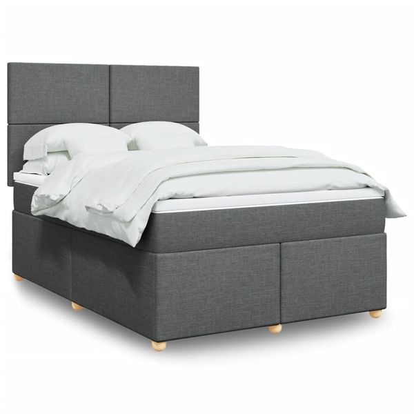 vidaXL Boxspring posteľ s matracom tmavosivá 160x200 cm látka