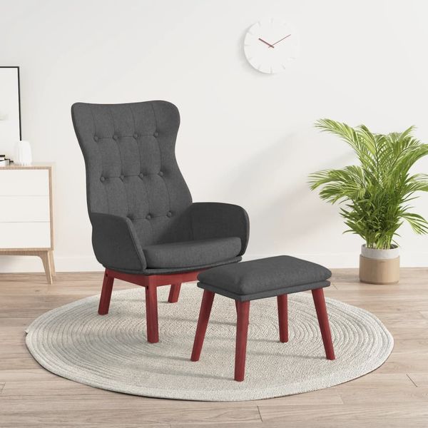 vidaXL Relaxačné kreslo s podnožkou tmavosivé látka