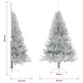 vidaXL Umelý polovičný vianočný stromček+stojan, strieborný 150 cm