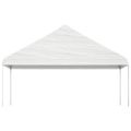 vidaXL Altánok so strechou, biely 4,46x5,88x3,75 m, polyetylén