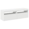 vidaXL TV skrinky s LED svetlami biele 60x35x40 cm