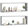 vidaXL Kockové police 2 ks sivé sonoma 80x15x26,5 cm spracované drevo