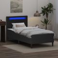 vidaXL Rám postele s LED pásikmi Čierna 90 x 190 cm Umelá koža