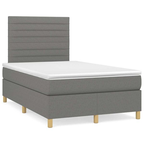 vidaXL Boxspring posteľ s matracom, tmavosivá 120x190 cm, látka