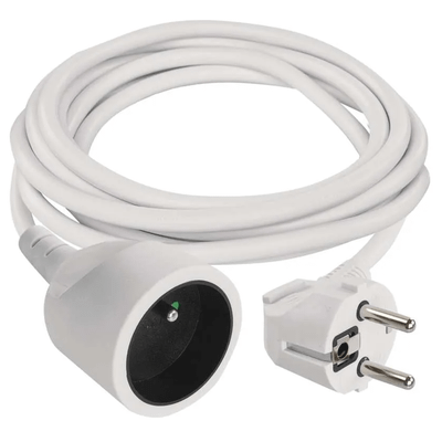 1901010200 Emos Predlžovací kábel 2 m / 1 zásuvka / biely / PVC / 1 mm2