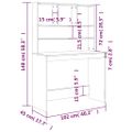 vidaXL Stôl s policami sivý dub sonoma 102x45x148cm spracované drevo