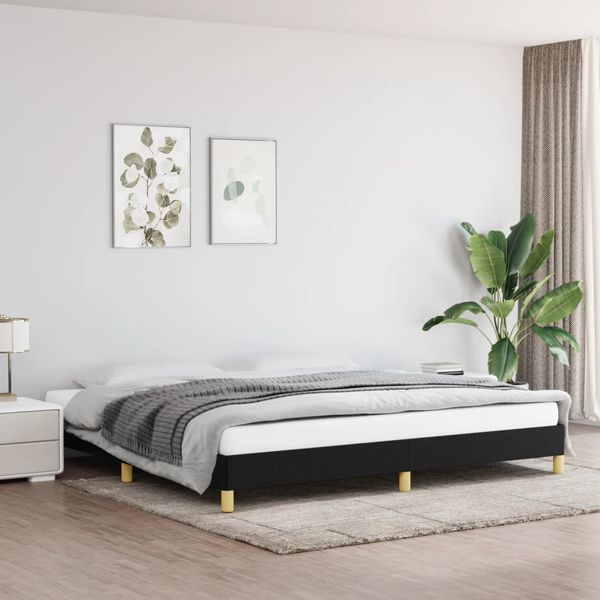 vidaXL Posteľ bez matraca čierny 200x200 cm látka