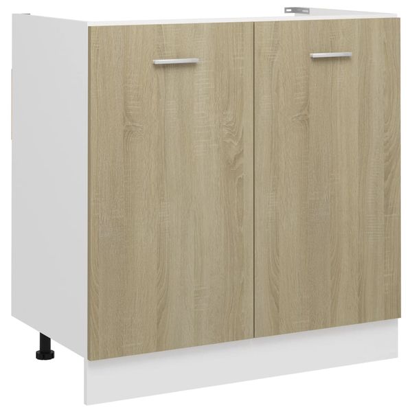 vidaXL Skrinka pod drez, dub sonoma 80x46x81,5 cm, kompozitné drevo