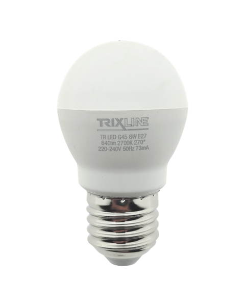 LED žiarovka 8W 640lm E27 G45 teplá biela Trixline