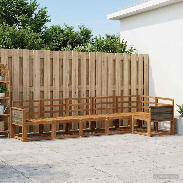 vidaXL Záhradná súprava gaučov 6 pcs Prírodná Pevné akáciové drevo