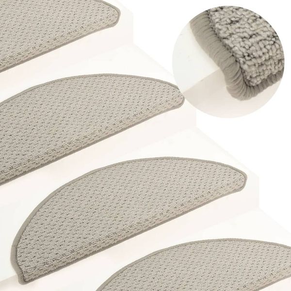 vidaXL Kobercové nášľapy na schody 15 ks bledosivé 56x17x3 cm