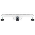 vidaXL Sprchový odtok s líniovým dizajnom Strieborná 60 cm