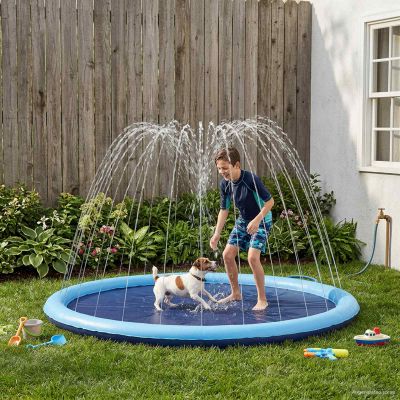 vidaXL Splash pad pre deti a psov Modrá Ø150 x 10 cm PVC