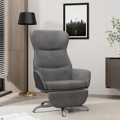 vidaXL Relaxačné kreslo s podnožkou tmavosivé látka