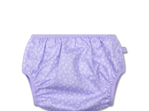Plavky pre bábätká s UPF 50+ Lila Leopard